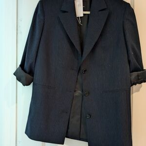 Anine Bing Oversize Pinstripe Blazer